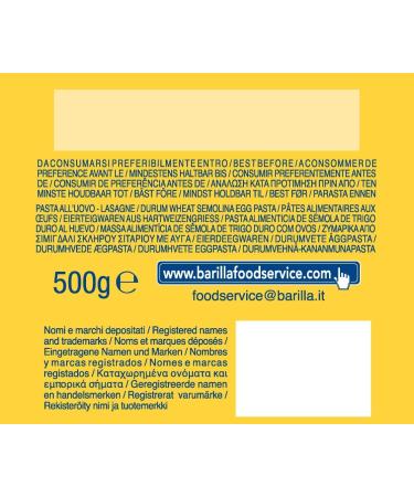  Barilla Barilla Pasta Emiliane Chef Egg Lasagna 500g - Buy Online on GoSupps.com