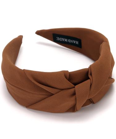 3PCS Pure Color Wide Knotted Headbands Set - Elastic Hair Accessories for Women and Girls (Black+Beige+Brown) - Buy Online on GoSupps.com