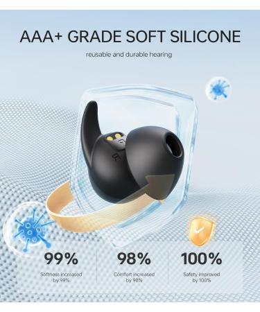 Buy 2.0 Sleep Headphones - Noise Blocking Earbuds for Side Sleepers Bluetooth 5.4 High Fidelity Ear Plugs Mini Design Reusable Silicone - Black - Buy Online on GoSupps.com