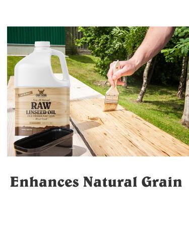 Raw Linseed Oil - 1 Gallon | Premium Wood Restoring Finish for Indoor & Outdoor Use - International Shipping Available - Buy Online on GoSupps.com