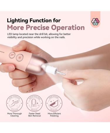 Saviland Pedicure Nail Drill Kit: 5 Speeds Modes Electric Manicure Drill LED Lighting Complete Nail Drill Bits Electric File Nail Art Dead Skin Calluses Nail Art Removal Starter DIY Home Salon-Effect - Buy Online on GoSupps.com