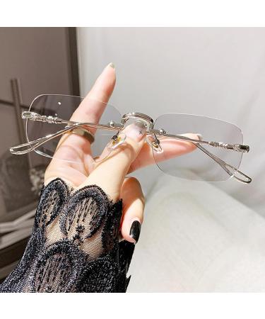 Phone Screen Eye Strain Relief Glasses Anti-blue Light Eyewear Blue Blocking Unisex Large Frame Clear View Strong Hinge Transparent Silver One Size - Buy Online on GoSupps.com