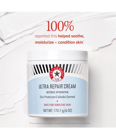 First Aid Beauty - Ultra Repair Cream Intense Hydration Whipped Colloidal Oatmeal Clinically Proven to Strengthen Skin Barrier in 7 Days & Helps Relieve Eczema Luxury Moisturizer 2 oz 3 ct Original 3 oz (3-Pack) - Buy Online on GoSupps.com