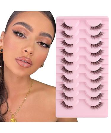 Parrarri half eyelashes of course wrong eyelashes 10 pair Cat eye lashes slightly half Eyelashes reusable artificial eyelashes 3D fake lashes cateye H-16 - Buy Online on GoSupps.com