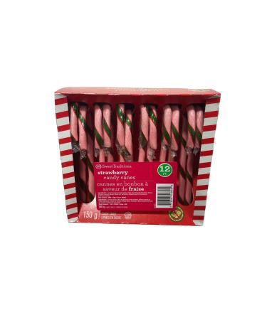 Strawberry candy canes 12 canes 150g premium quality