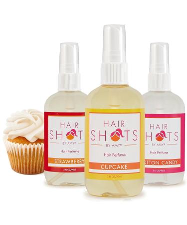 Hair Shots Heat Activated Hair Fragrance Bundle - Sugar Crush Collection (Strawberry, Cupcake, Cotton Candy) - Buy Online on GoSupps.com