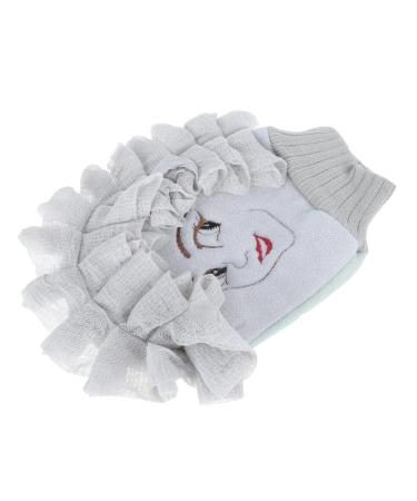 Hemoton 1pc Reversible Bath Gloves Loofah Gloves Exfoliate Shower Mitt Bath Sponge Shower Puff Cleaning Sponge Shower Loofah Scrubber Shower Skin Cleaning Tool Frosted or Bath Flower 22.5x12.5cm Light Grey
