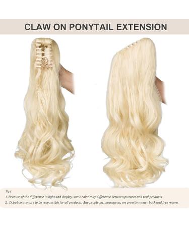 Dcbaboo 45cm Wavy Ponytail Hair Extension - Clip-in Braid with Clamp - Bleach Blonde Synthetic Hair - 140g Long Hair Accessory - Buy Online on GoSupps.com