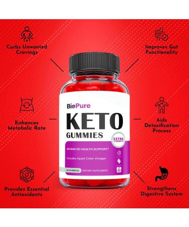 Biopure Keto ACV Gummies - Vegan Formula for Weight Loss with Apple Cider Vinegar and Vitamin B12 (60 Gummies) - Buy Online on GoSupps.com