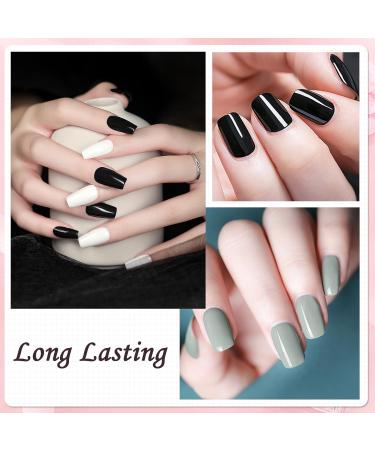 Ceboic Gel Nail Polish Set 6 Colors Classic Black White Sky Blue Long Lasting Glitter Soak Off Nail Gel Polish Quick Dry Nail Varnish Gifts Kit for Women Girls DIY Nail Art Manicure at Home 10ML Black White Set - Buy Online on GoSupps.com
