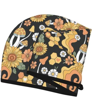 Hair Towel Wrap with Button - Quick Drying Hair Turban & Head Towel (Mushrooms Honeycomb) - Perfect for Fast Hair Drying - Buy Online on GoSupps.com