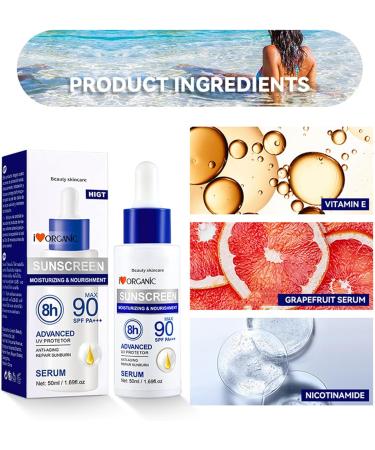 Vitamin E Sunscreen Serum Sunscreen SPF 90PA+++ Anti-Aging Repair Sunburn Essence Moisturizing Sunscreen Skin Care for Reduces Redness & Improves Skin Advanced UV Protector Lotion - 50ml - Buy Online on GoSupps.com