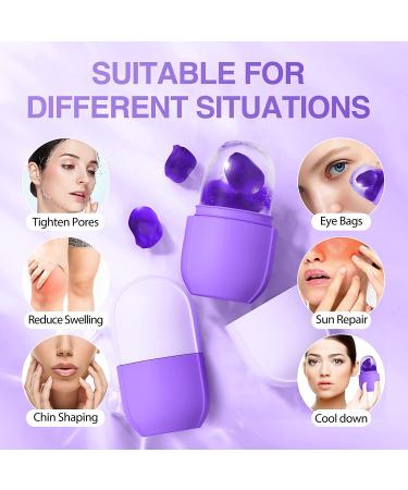 Beauty Ice Roller for Face, Eye & Neck - Enhance Skin Glow, Tighten Pores, & Reduce Wrinkles - Reusable Facial Tool for Acne - Purple - Buy Online on GoSupps.com