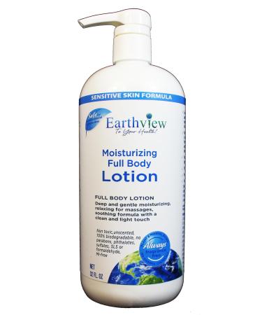 Earthview Fragrance Free Lotion 32 fl. oz. Rich Luxurious- Designed for Environmental Sensitivities (MCS EI MI)