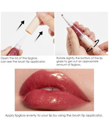 FOCALLURE Glitter Lip Gloss | High Shine Shimmer Lipstick | Long Lasting Hydrating Lipcolor | Non-Sticky Lightweight Formula - Shop Internationally - Buy Online on GoSupps.com