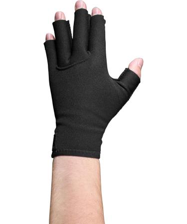 OTC Resting Splint Glove for Left Hand - Large 5 Finger Semi-Rigid Splints with Open Tips - Black - Buy Online on GoSupps.com