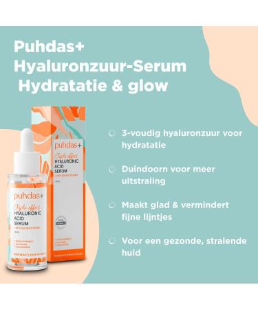 Puhdas Triple Effect hyaluronic acid serum with superfood sandthorn 30 ml for face Scandinavian purity and quality from Finland - Buy Online on GoSupps.com