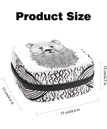 Sanitary Napkin & Menstrual Cup Storage Bag | Feminine Period Pads Holder for Girls & Women - Bear Design | Multicolored - Buy Online on GoSupps.com