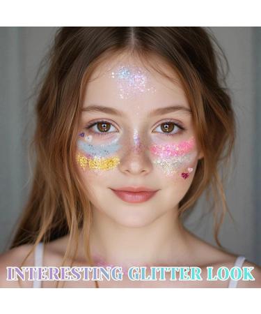  Prreal 25 colors of glitter gel for the face holographic mermaid glitter for face face eyes Halloween and festival party accessories - Buy Online on GoSupps.com