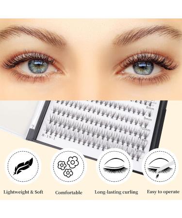 UIIOPJIOM Natural Look 10D/20D C Curl Individual Eyelash Clusters - 240PCS | Professional Self Adhesive DIY Volume Lashes Extension | 8-12mm - Buy Online on GoSupps.com