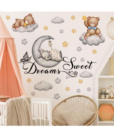 OOTSR Rabbit and Bear Wall Decals - Animal Home Decor Stickers for Kids Bedroom, Nursery, and Living Room - Buy Online on GoSupps.com