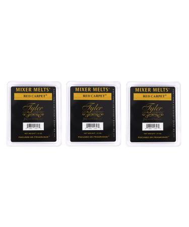Tyler Candle Company RED Carpet 1.9 Ounce Scented Mixer Wax Melt Cubes for Tart Burner Pack of 3