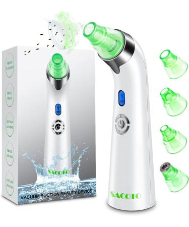 Pore Vacuum Blackhead Remover Cleanser | 5 Power Electric Extractor Tool for Women & Men | 4 Probes | Green - Buy Online on GoSupps.com