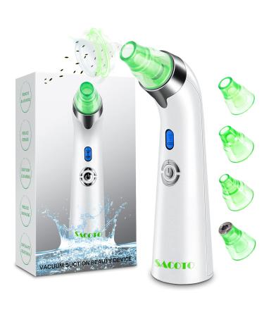 Blackhead Remover Pore Vacuum  Face Suction Pore Cleanser  5 Suction Power Electric Blackhead Extractor Tool  4 Probes  Blackhead Suction Remover for Women & Men(Green)