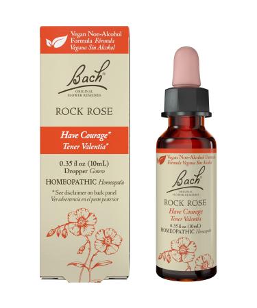 Bach Original Flower Remedies, Rock Rose for Courage (Non-Alcohol Formula), Natural Homeopathic Flower Essence, Holistic Wellness and Stress Relief, Vegan, 10mL Dropper Rock Rose (Non-Alcohol Formula)