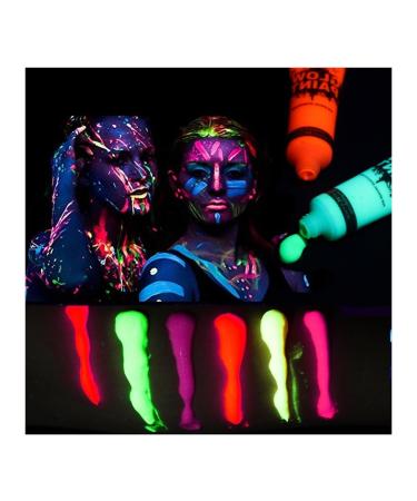 Face Painting Kit 24 Pcs 10ML Hose Face Paint Neon Face Color Fluorescent Face Color Body Paint Professional Body & Face Paint Kit
