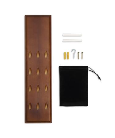 Veradura Solid Wood Wall Dart Holder - Holds and Displays 12 Soft or Steel Tip Darts - Precision Drilled Holes - Complete with 2 Pieces of Chalk for Scoring and an Accessory Bag