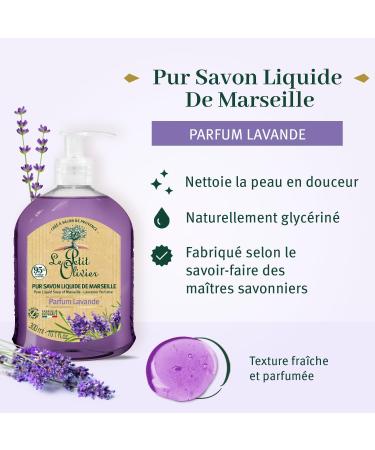  Le Petit Olivier LE PETIT OLIVIER - Pack of 12 - Pure Marseille Liquid Soap - Lavender Scent from the Grasse Region - Gently cleanses the skin - 95% natural origin - Made in France - 300 ml - Buy Online on GoSupps.com