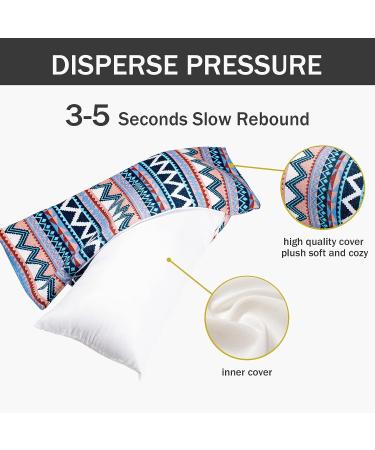 Memory Foam Travel Pillow for Lumbar Support - Portable Contour Pillow for Camping, Hiking, Airplanes & Car - Ethnic Style - Buy Online on GoSupps.com