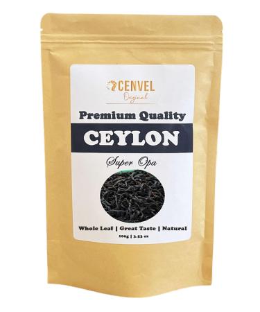 CENVEL Super Opa Loose Whole Leaf Black Tea | Exclusive Large Leaf Ceylon Tea | 100% Natural Tea | Pure Black Tea | Eco-Friendly Packaging (100g) - Buy Online on GoSupps.com