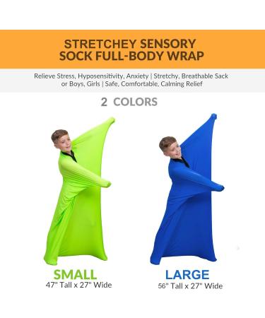 Sensory Sox Large 56 x27 Blue - Stretchy Body Socks for Stress Relief and Anxiety - Ideal for Children with Autism - Buy Online on GoSupps.com