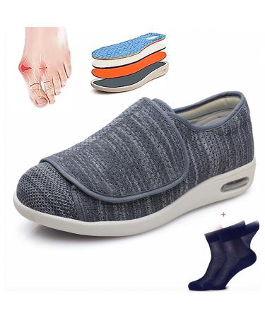 Diabetic Shoes for Men with Swollen Feet Orthopedic Shoes Diabetic Shoes for Women Extra Wide Fit Air Cushion Casual Slip-On Orthopedic Arch Support Knit Casual Elderly Safety Walking Shoes 7.5 UK H