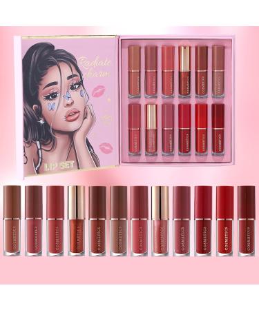 Coffret De Rouge L vres Liquide Mat 12 Pi ces Trousse de Maquillage L vres R sistant aux Traces Kit de Rouge Mat pour Maquillage | pour Voyage Sc ne Rendez-vous R union Vacances - Buy Online on GoSupps.com
