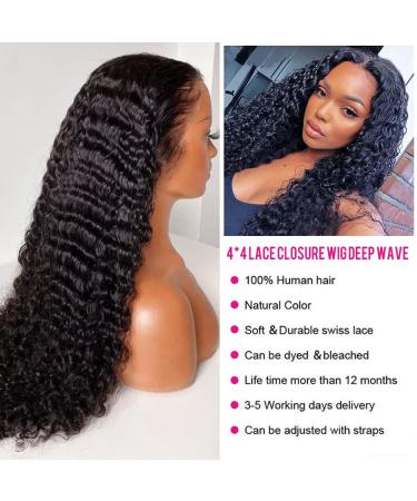 18 FIRIEYA Deep Wave Lace Front Human Hair Wig | 180% Density HD Transparent Lace Closure | Natural Color | For Black Women - Buy Online on GoSupps.com