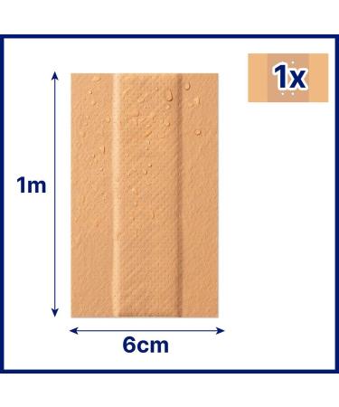 Hansaplast Universal Pavement Roll (2-Pack) - Water & Dirt-Repellent Wound Protection with Strong Adhesive & Bacteria Shield - 1m x 6cm - Buy Online on GoSupps.com