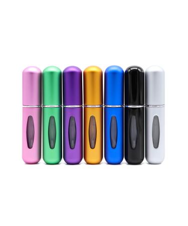 HINNASWA Refillable Perfume Atomizer Mini Refillable Perfume Atomizer Empty Spray Bottle Atomizer for traveling and outgoing 4 pcs of 5ml with RANDOM colors