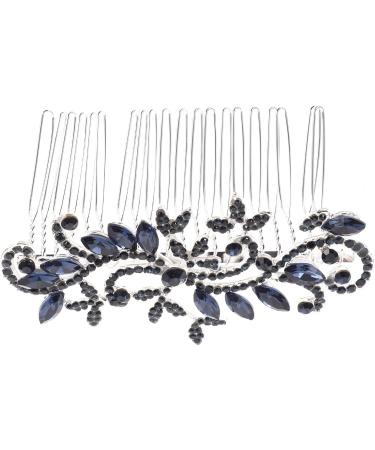 Lurrose Wedding Hair Comb Blue Rhinestone Hair Comb Hairpin Bride Vintage Flower Crystal Overtone Bridal Hair Accessories for Bridal Bridesmaid - Buy Online on GoSupps.com