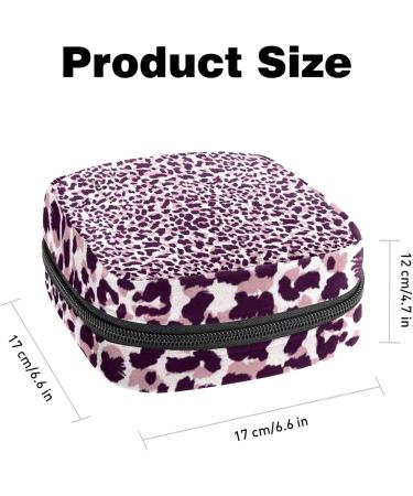 Leopard Print Menstrual Cup & Pad Storage Bag - Pink Sanitary Napkin Pouch | Feminine Product Organizer for Period Supplies - Color 10 - Buy Online on GoSupps.com