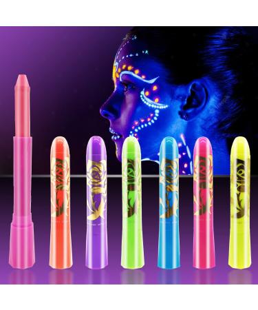 Face Paint Crayons Glow in The Dark Body Painting Kit Under UV and Black Light Makeup Non-Toxic for Halloween Masquerades Easter Festivals Party Supplies (6 Colors) 6 Luminous Colors - Buy Online on GoSupps.com