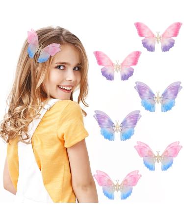 Arqumi Butterfly Hair Clips 6PCS Colorful 3D Moving Wings Butterfly Clips Cute Dancing Butterfly Hair Clip for Girls Teens Women Hair Accessories 3D-Moving-6PCS 3Colours