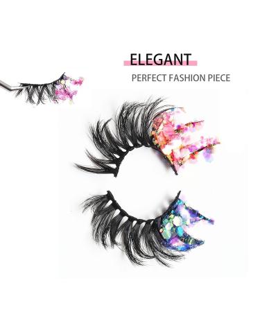 4 PCS Halloween False Lashes - Fluffy Glitter 6D Eyelashes for Cosplay & Drag Queen Makeup - Buy Online on GoSupps.com