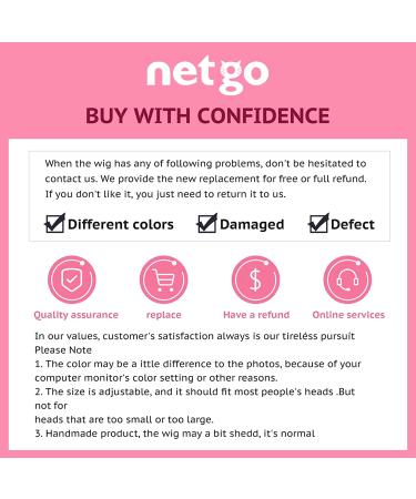 Netgo Women's Long Pink Fluffy Curly Wavy Synthetic Wig for Cosplay and Parties - Buy Online on GoSupps.com
