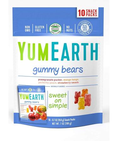 YumEarth Organic Natural Vitamin C Lollipops 8.5 Ounce Bag & Natural Gummy Bears 10 Count 198g - Buy Online on GoSupps.com