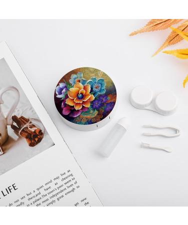 Contact Lens Case - Flower Diamond Painting Print | Travel & Care Box for Contacts - Buy Online on GoSupps.com