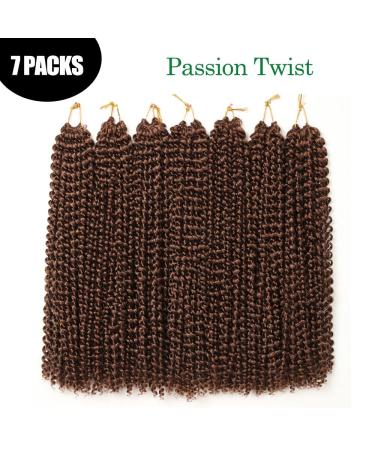 Buy Passion Twist Hair 18-Inch - 7 Packs Water Wave Crochet Extensions for Bohemian Styles | YDDM 30# - Buy Online on GoSupps.com