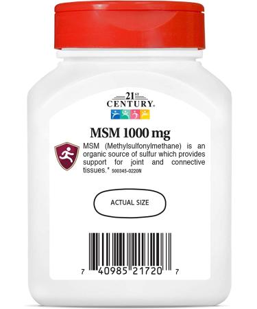 21st Century MSM 1000 mg - Methylsulfonylmethane 90 Tablets for Joint Health - Buy Online on GoSupps.com